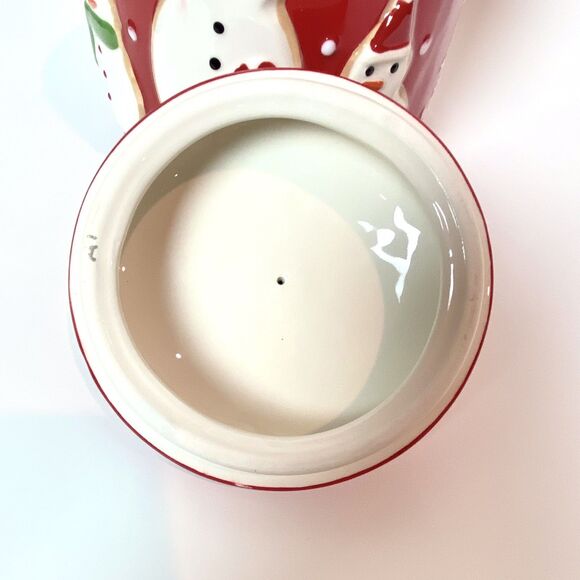 Hallmark Ceramic Christmas Cookie Jar Snowman Snowflakes Holiday Hosting Decor - Picture 6 of 10